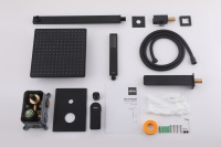 Душевая система ABBER Weiss Insel AF8017B скрытого монтажа с изливом, черная матовая