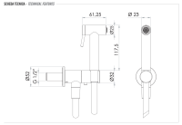 Гигиенический комплект с запорным вентилем Remer X Style INOX SS338M332ON, нержавеющая сталь SS338M332ON