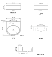 Раковина подвесная 45х44 см GSG Ceramic Design Like LKLAVBW45019, дымчатый LKLAVBW45019