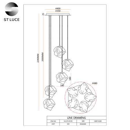 Светильник подвесной ST Luce Portici SL1175.103.05
