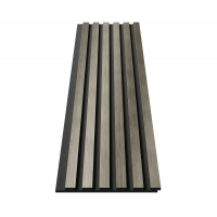 Комплект акуст.панелей, черный войлок, 1200х300х19мм, рейки ЭКОПОЛИМЕР, платина матовая/2шт.