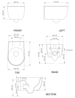Комплект: Подвесной унитаз со смывом Eco Clean (торнадо) с крышкой и креплением GSG Ceramic Design Hit! HIWCSOEC000+HICOPRSLTICR000+ACS40EX, белый глянцевый HIWCSOEC000+HICOPRSLTICR000+ACS40EX