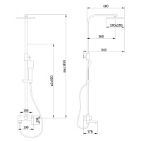 Душевая стойка ABBER Daheim AF8216WL с изливом, белая матовая
