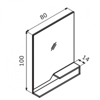 Зеркало ORKA Galia 80x100 Lidya