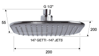 Верхний душ с шарнирным соединением 20 см Remer 354QIX 354QIX