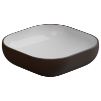 Раковина накладная биколор 45 см GSG Ceramic Design Easy EALAVQU45BI000/035, White/Cacao Matt EALAVQU45BI000/035