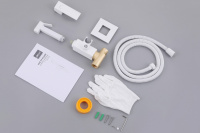 Смеситель ABBER Daheim AF8226W с гигиеническим душем,белый матовый