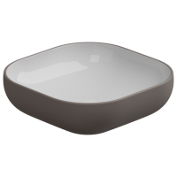 Раковина накладная биколор 45 см GSG Ceramic Design Easy EALAVQU45BI000/029, White/Tortora Matt EALAVQU45BI000/029