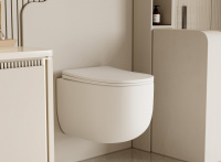 Унитаз ABBER Bequem AC1104TMW подвесной белый матовый, безободковый, смыв торнадо