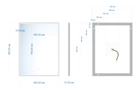 Зеркало ABBER See AG6108S-0.6 с подсветкой, сенсорный выключатель, диммер