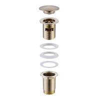 Донный клапан ABBER AF0010G с переливом, клик-клак, золото матовое