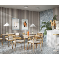 Акустическая стеновая панель, черный войлок, 1200х600х21мм, рейки МДФ, шпон дуб клэр светлый