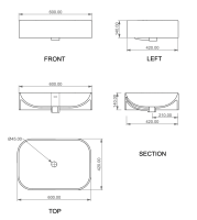 Раковина накладная 60x42 см GSG Ceramic Design Easy EALAVTP60001, белый матовый EALAVTP60001