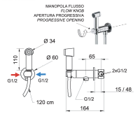 Гигиенический душ со смесителем Remer X Style N64EUM N64EUM