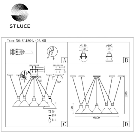 Светильник подвесной ST Luce SVEVO SL1804.403.05