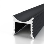 Профиль алюминиевый теневой разделительный Decaro D007A Black черный 3000×12,5×15