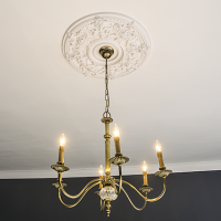 Розетка потолочная с рисунком  1.56.040 из полиуретана Европласт - Орнаментальная розетка