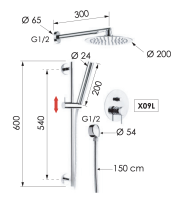 Душевая система Remer X Style X09S01 X09S01