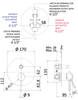 Смеситель для душа Mariani Next B22173NS, золото брашированное B22173NS