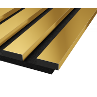 Комплект акуст.панелей, черный войлок, 600х300х19мм, рейки ЭКОПОЛИМЕР, желтое золото/2шт.