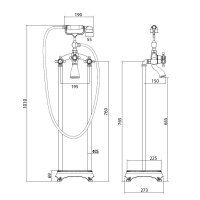 Смеситель ABBER Klassik AF8415G напольный, золото