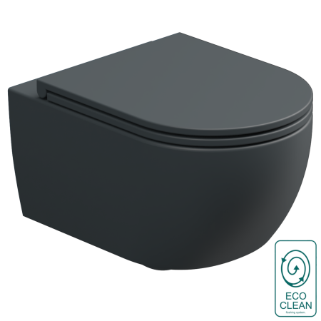 Чаша подвесного унитаза со смывом Eco Clean (торнадо) GSG Ceramic Design Like LKWCSOEC028, Ebano Matt LKWCSOEC028