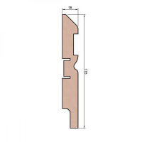 Плинтус AP30 под покраску, белый, с пазом под 20 молдинг, 115x16x2400 мм, МДФ 