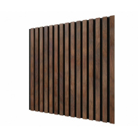 Акустические стеновые панели, черный войлок, 600х600х19мм, рейки МДФ дуб Барон темный