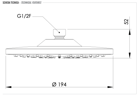 Верхний душ с шарнирным соединением 20 см Remer 354EC20X 354EC20x
