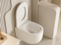 Унитаз ABBER Bequem AC1104TMW подвесной белый матовый, безободковый, смыв торнадо