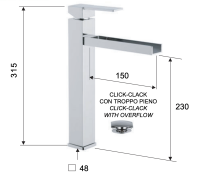 Смеситель для раковины Remer Qubika Cascata QC10L QC10L