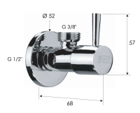 Запорный вентиль 1/2*3/8 Remer 128L1238 128L1238