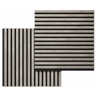 Акустические стеновые панели, 600х600 мм, войлок, рейки МДФ, дуб старинный светло-серый