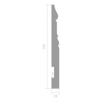 Плинтус напольный из ЛДФ Ultrawood  Base 0004 (2440 x 185 x 18 мм.)