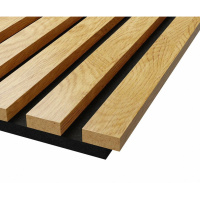 Акустические стеновые панели, 600х600 мм, войлок, рейки МДФ, дуб медный