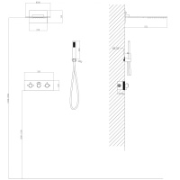 Душевая система ABBER Wasser Kreis AF8151G скрытого монтажа без излива, термостат, золото матовое