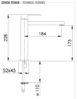 Смеситель для раковины Remer Q-Design QD11LNO, черный матовый QD11LNO