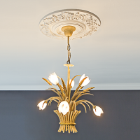 Розетка потолочная с рисунком  1.56.020 из полиуретана Европласт - Орнаментальная розетка