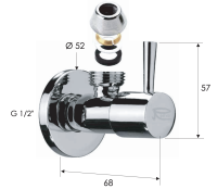 Запорный вентиль 1/2*10 Remer 128L1210 128L1210