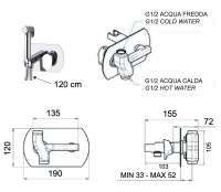Гигиенический душ со смесителем Remer Vanity V60W V60W