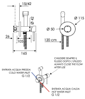 Гигиенический душ со смесителем Mariani Next B16185NXW, нержавеющая сталь B16185NXW