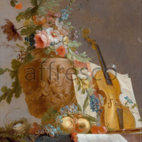 Картина: Jean Jacques Bachelier, Still life with flowers and a violin