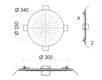 Верхний душ потолочный 34 см Remer 357EFM34NO, черный матовый 357EFM34NO