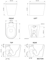 Чаша приставного унитаза GSG Ceramic Design Cruise CRWC01000, белый глянцевый CRWC01000