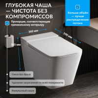 Унитаз ABBER Rechteck AC1202P подвесной белый с импульсным смывом