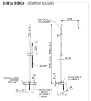 Душевая система термостатическая с изливом Remer Elegance EQ34A7MMSSOFDO, золото глянцевое EQ34A7MMSSOFDO