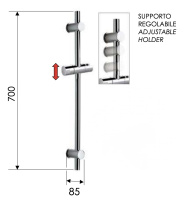 Душевая стойка 70 см Remer 317GBG, золото брашированное 317GBG