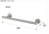Полотенцедержатель 30 см Remer INOX SSXI40L30, нержавеющая сталь SSXI40L30