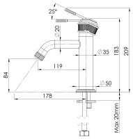 Смеситель для раковины Remer Atelier AL12RP, медь брашированная AL12RP
