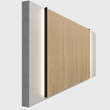 Профиль алюминиевый теневой с подсветкой Laconistiq Multilevel Dual Черный 30-11-300 3000×46,7×31